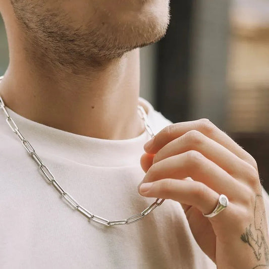 Paper Clip 92.5 (Sterling) Silver Chain for Men