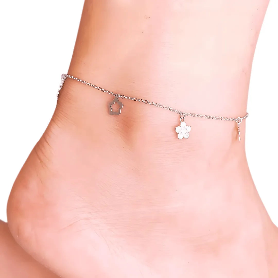 92.5 Flower Anklet for Women