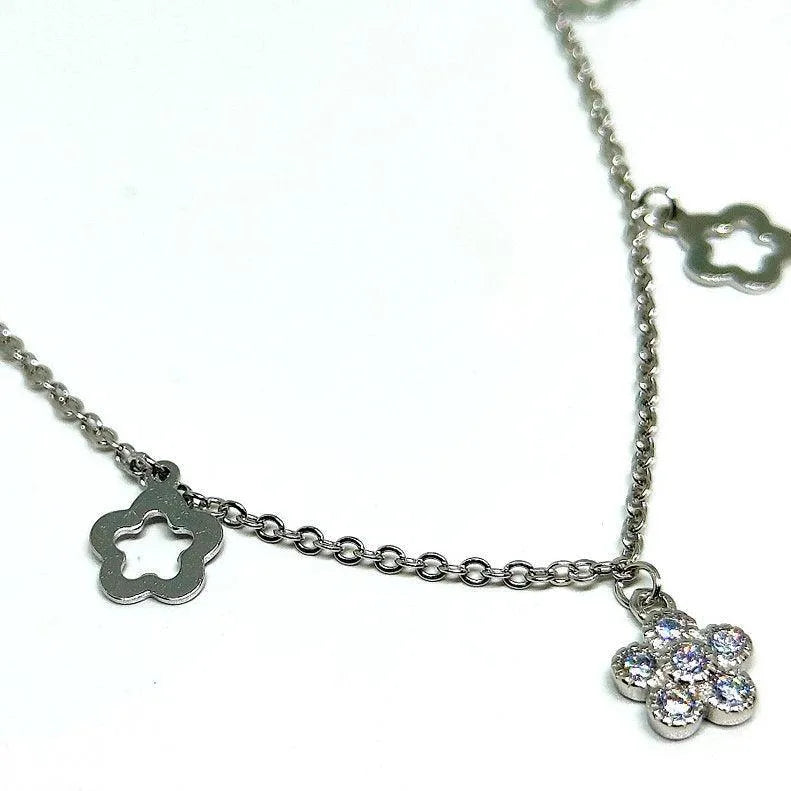 92.5 Flower Anklet for Women,Anklet,925 silver,rivansh.co