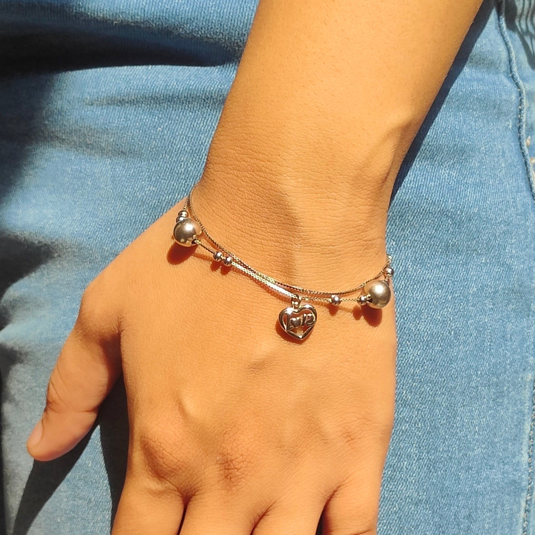 Love Heart - Sterling Silver Bracelet