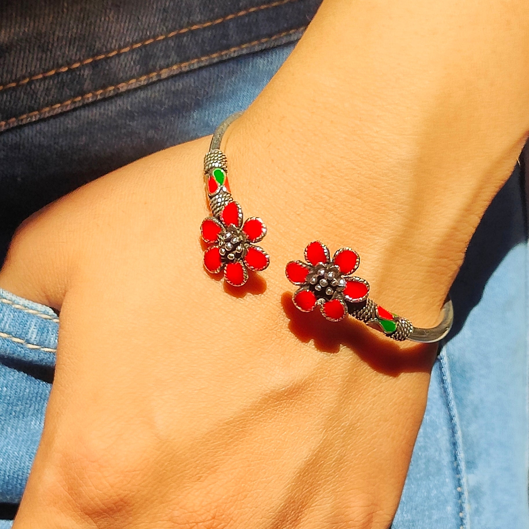Red Flower Bracelet/92.5