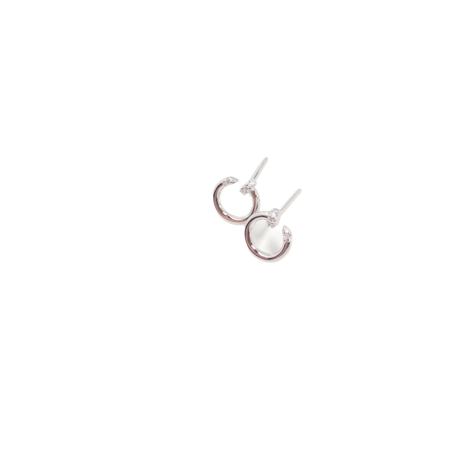 Sem-Circle Sterling Silver Earrings for Girls/Women | Rivansh Jewels | 925 Sterling Silver Jewelry Store | Rivansh.co | Luxury Sterling Silver Jewellery Online