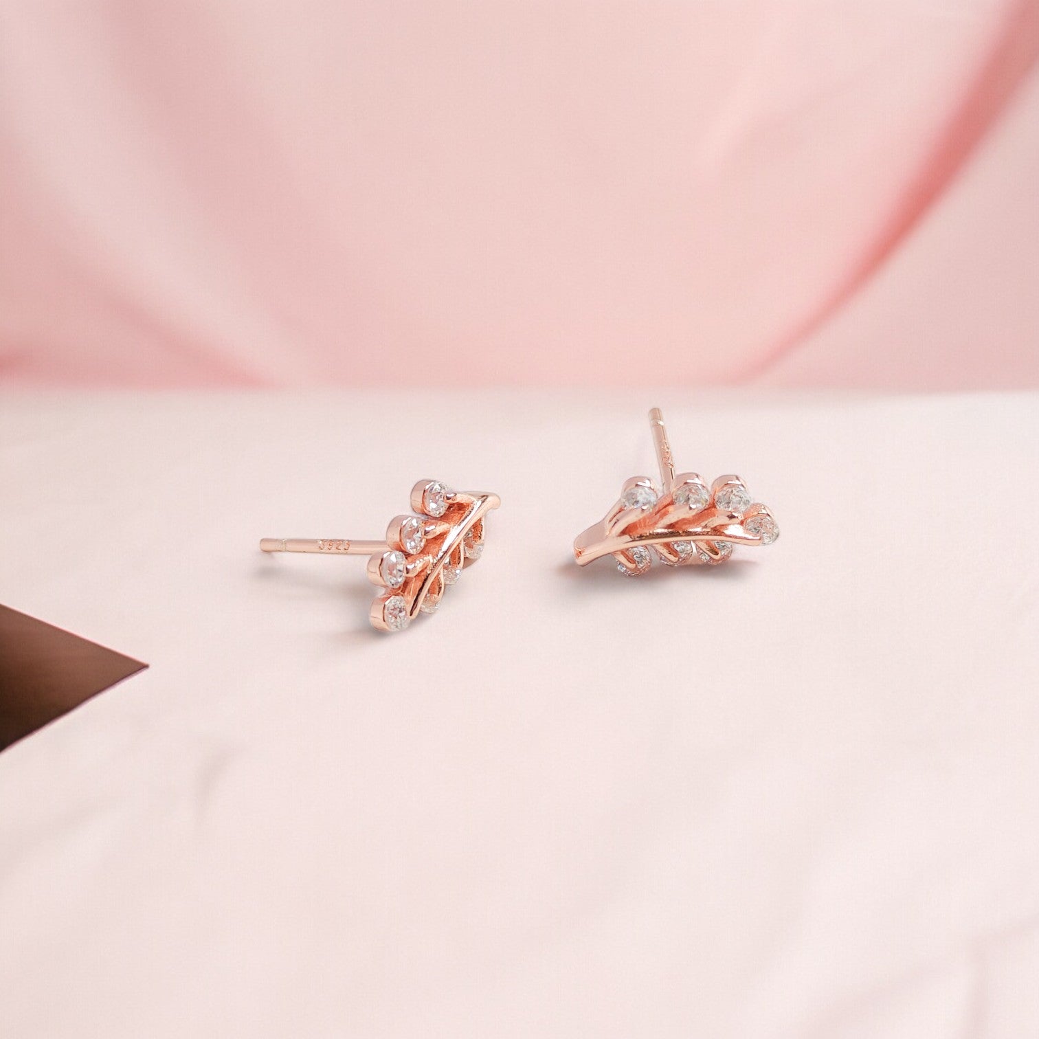 Leaf with Zircon's Silver Earrings for Girls/Women (Gold Plated) | Rivansh Jewels | 925 Sterling Silver Jewelry Store | Rivansh.co | Luxury Sterling Silver Jewellery Online