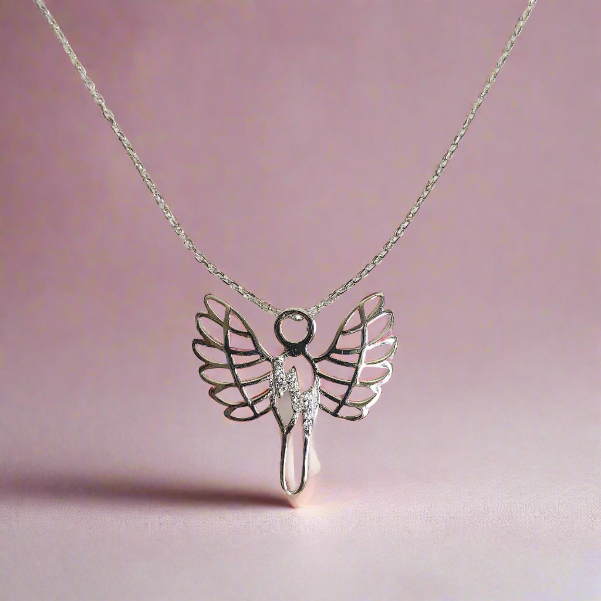 M4 Butterfly Silver Neckpiece for Women (92.5 Sterling Silver)