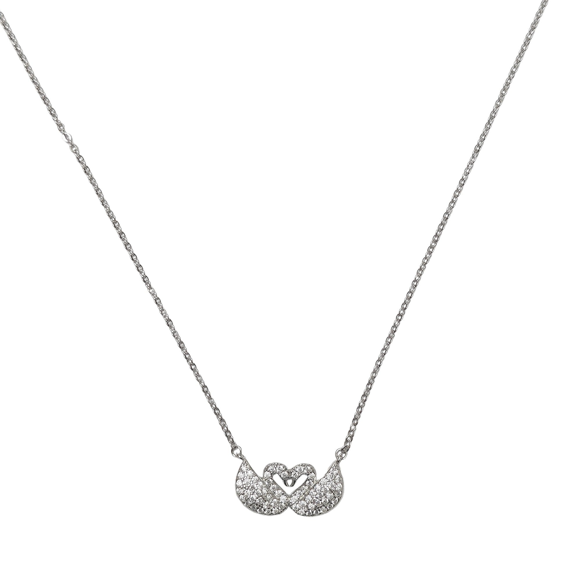 Swan Lake 925 Sterling Silver Pendant with Link Chain (Gifts for Girls, Girlfriend) - Rivansh