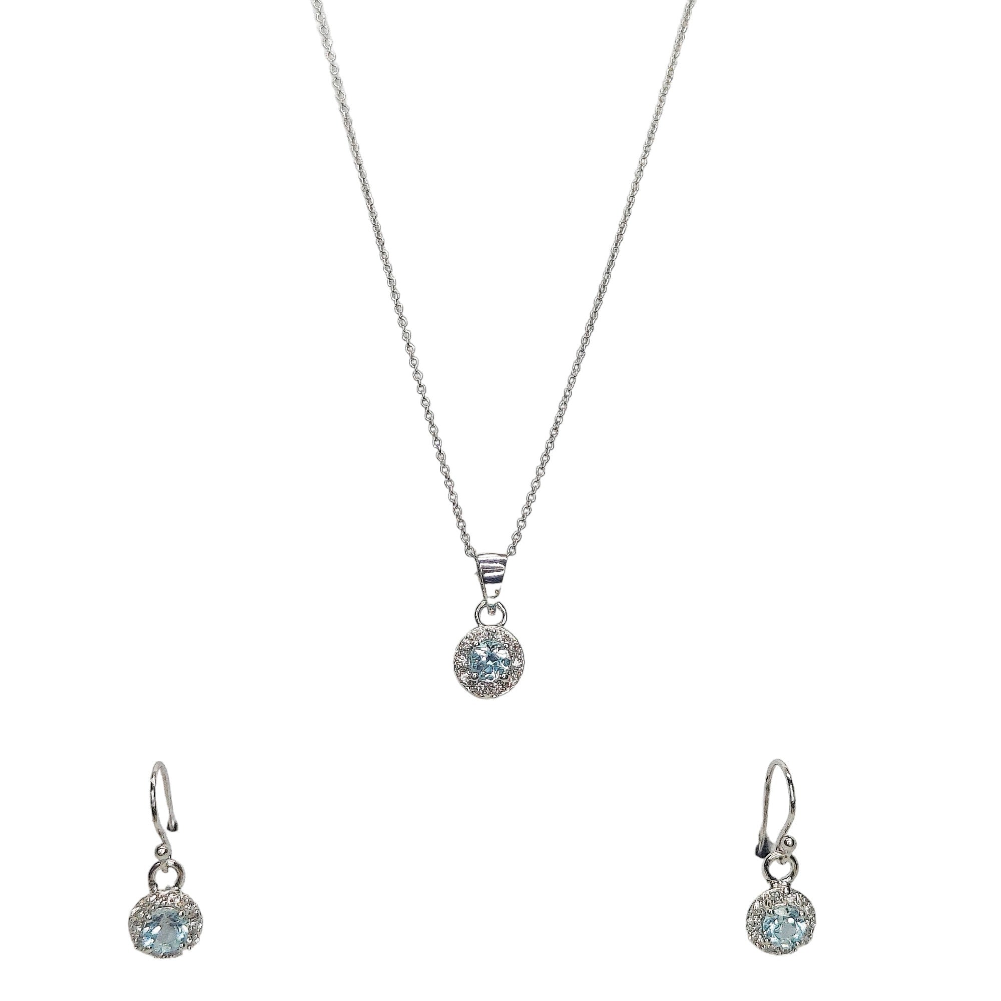 Blue Gemstone Sterling Silver Pendant Set with Chain for Women - Rivansh
