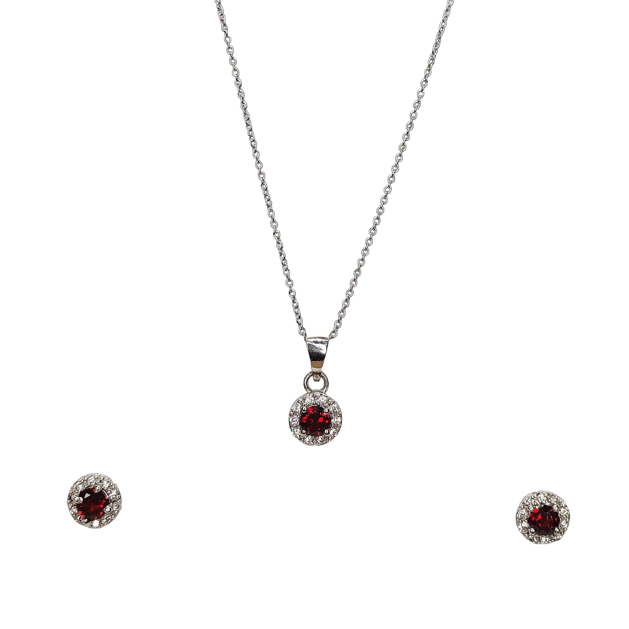 Red Gemstone Pendent Set With Chain for Modern Muses - Rivansh