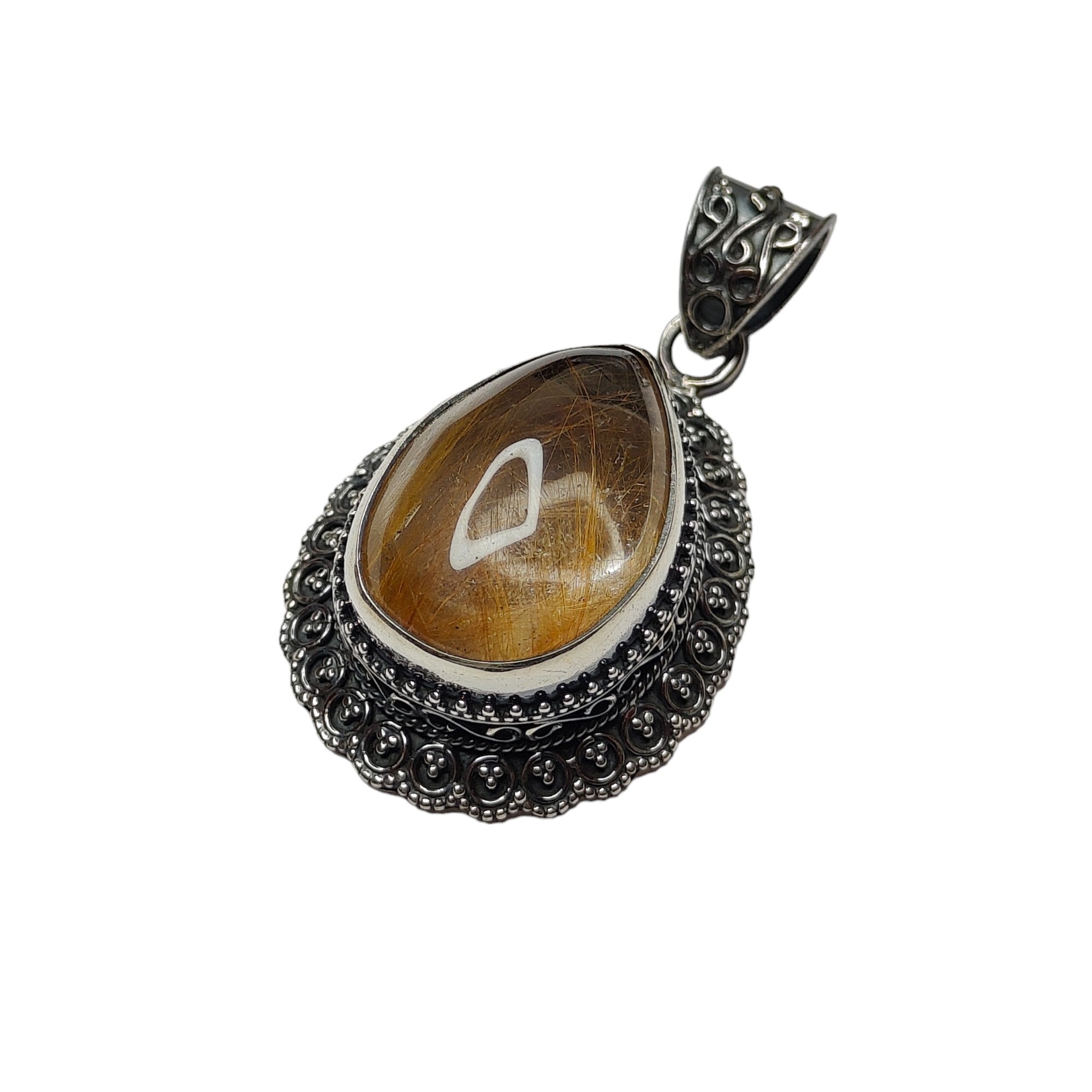 Maharani Sterling Silver Pendant Women (Brown) | Rivansh Jewels | 925 Sterling Silver Jewelry Store | Rivansh.co | Luxury Sterling Silver Jewellery Online