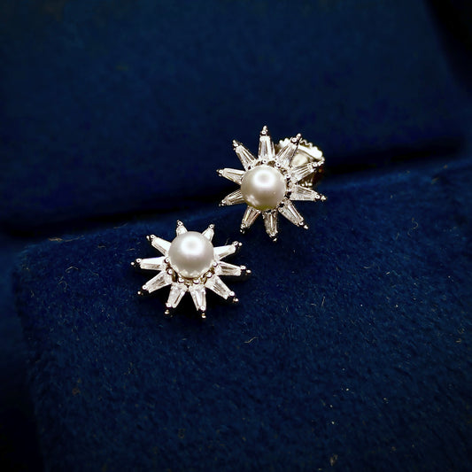 Blooming Elegance Sterling Silver Flower Earrings