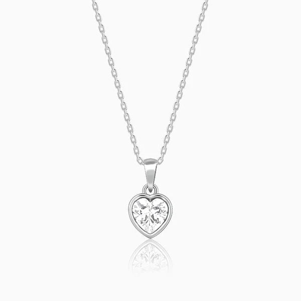 The Heart - Silver Pendent With Chain for Women (92.5 Sterling Silver)