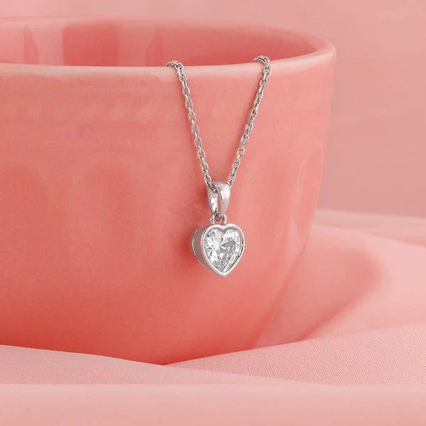 The Heart - Silver Pendent With Chain for Women (92.5 Sterling Silver)