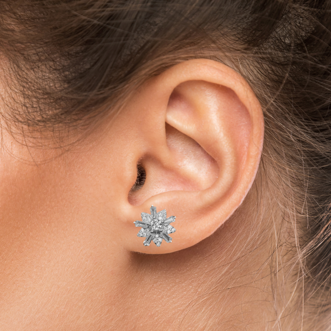 Aspiring Elegance Sterling Silver Flower Earrings