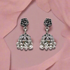 Rose Jhumka Silver Earrings for Modern Women