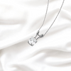 Solitaire Sterling Silver Pendant for Girls/Women With Link Chain