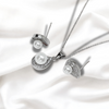 Pearl in Drop Sterling Silver Pendant Set with Chain for Women