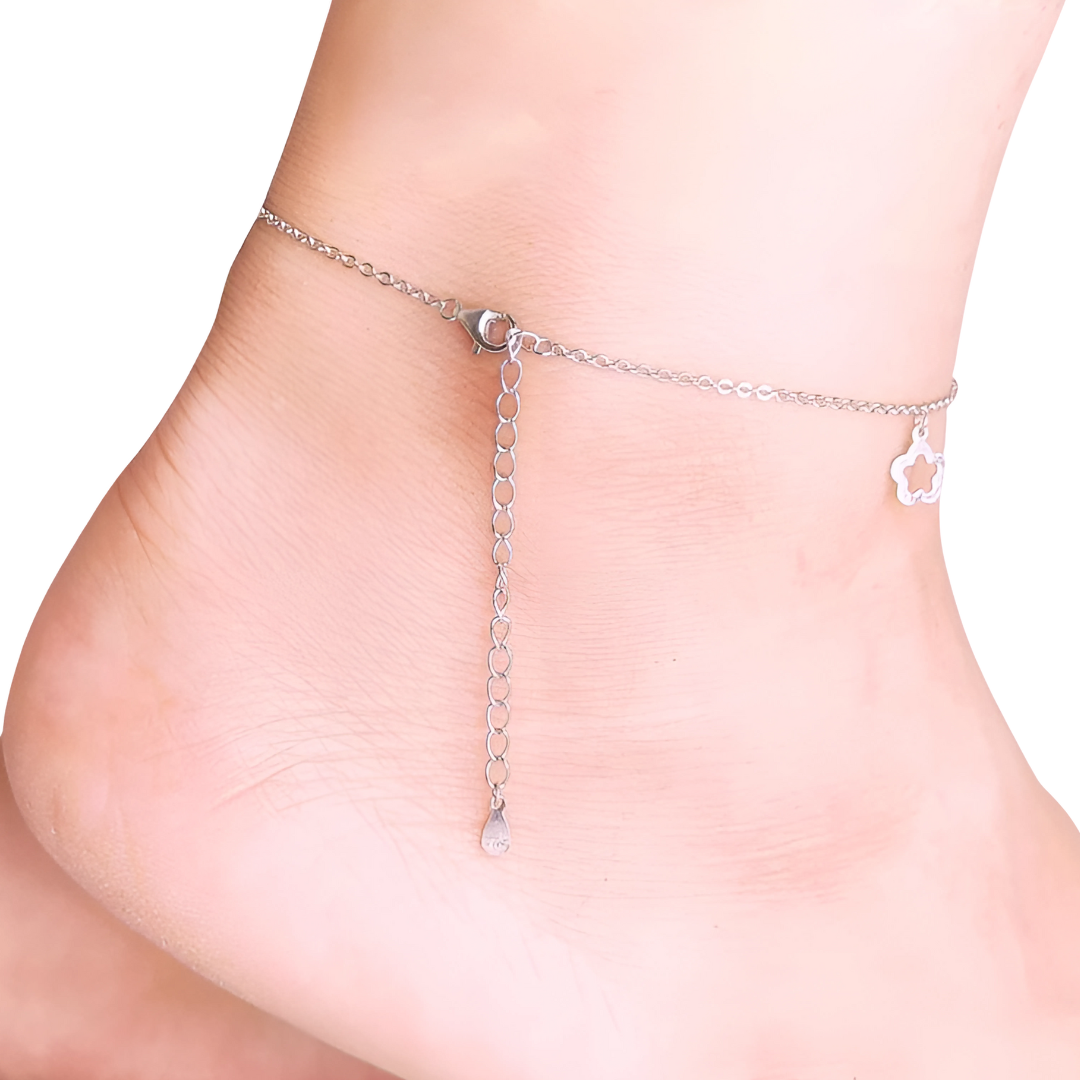 92.5 Flower Anklet for Women