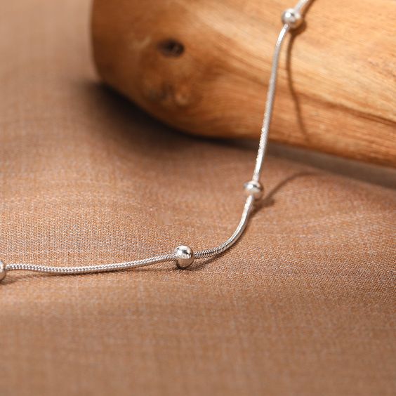 D2 Ball Silver Anklet for Women,Anklet,925 silver,rivansh.co