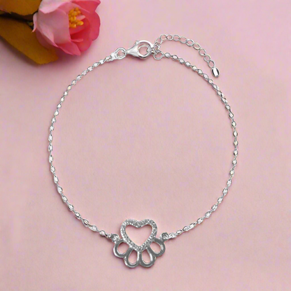 Multi Heart Bracelet - Silver Bracelet for Her