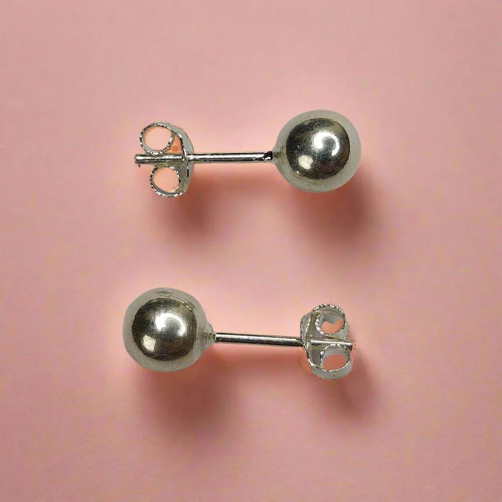 Ball Sterling Silver Earrings for Women