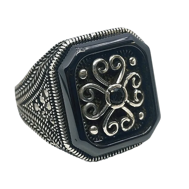 Black Stone Ring for Men (92.5 Silver),Ring,925 silver,rivansh.co