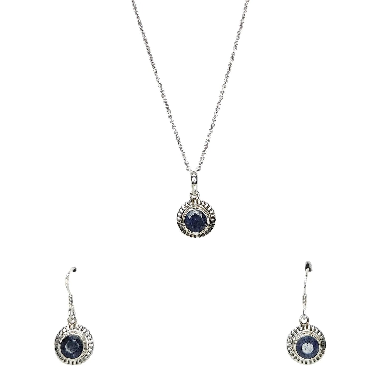 Blue Stone Sunflower Sterling Silver Pendant Set with Chain for Women,Pendant set,92.5 silver price, 925 silver, 925 sterling silver, bluestone gold chain, fashion jewellery for girls, fashion jewellery for women, silver jewelry, sterling silver,rivansh.co