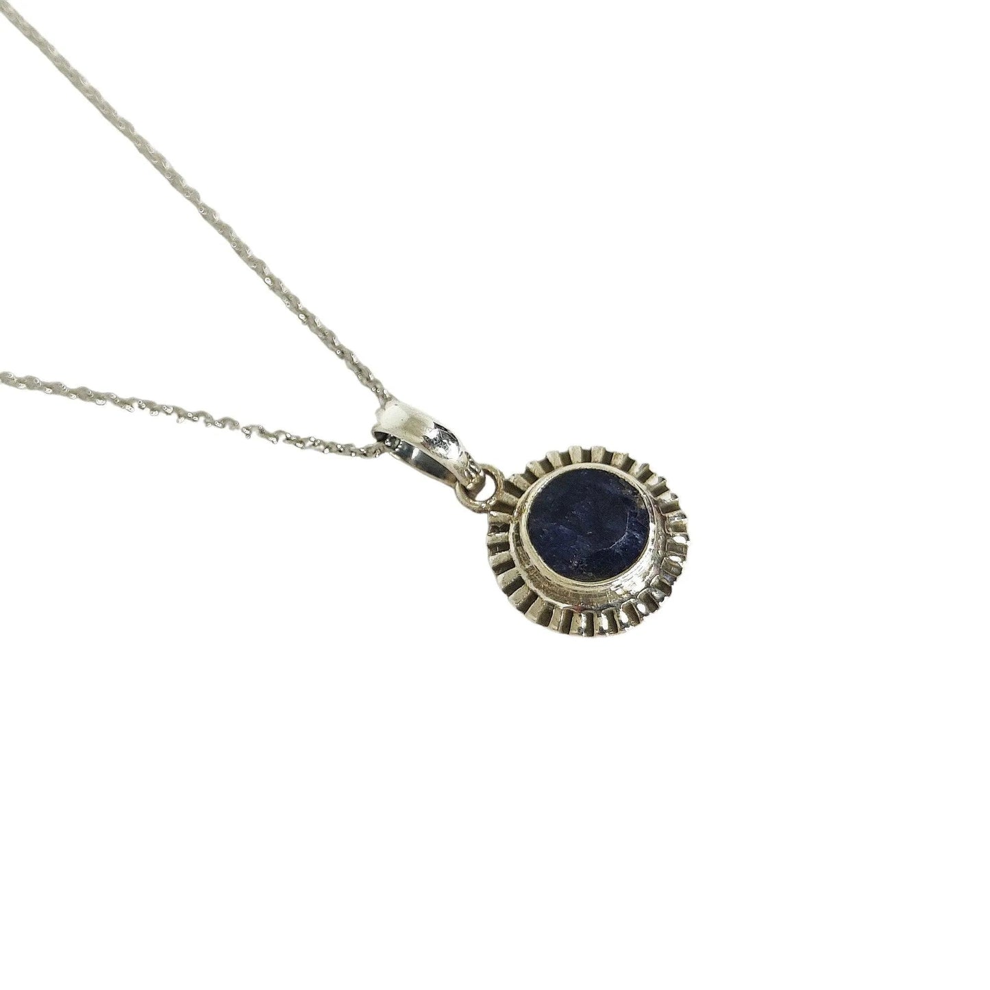 Blue Stone Sunflower Sterling Silver Pendant Set with Chain for Women,Pendant set,92.5 silver price, 925 silver, 925 sterling silver, bluestone gold chain, fashion jewellery for girls, fashion jewellery for women, silver jewelry, sterling silver,rivansh.co