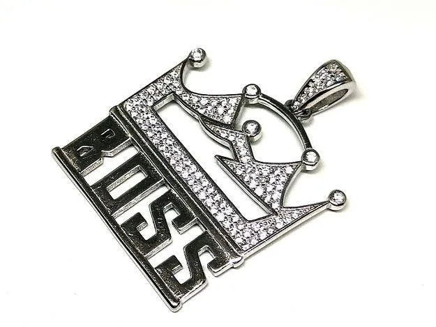 Boss Sterling Silver Pendent for Men,Pendant,925 silver,rivansh.co