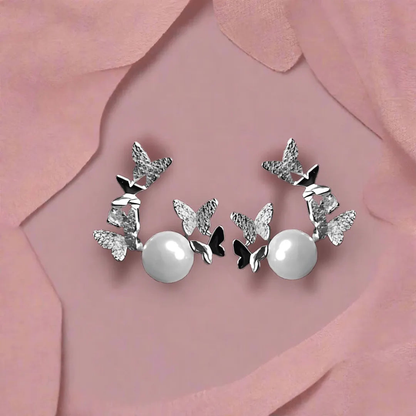 Butterfly and Pearl Ear Cuffs