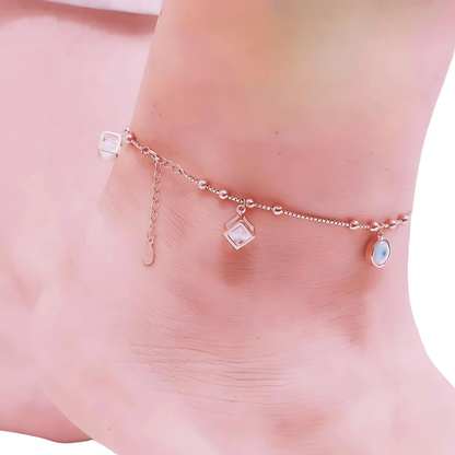 Cubic evil eye anklet 925 Silver