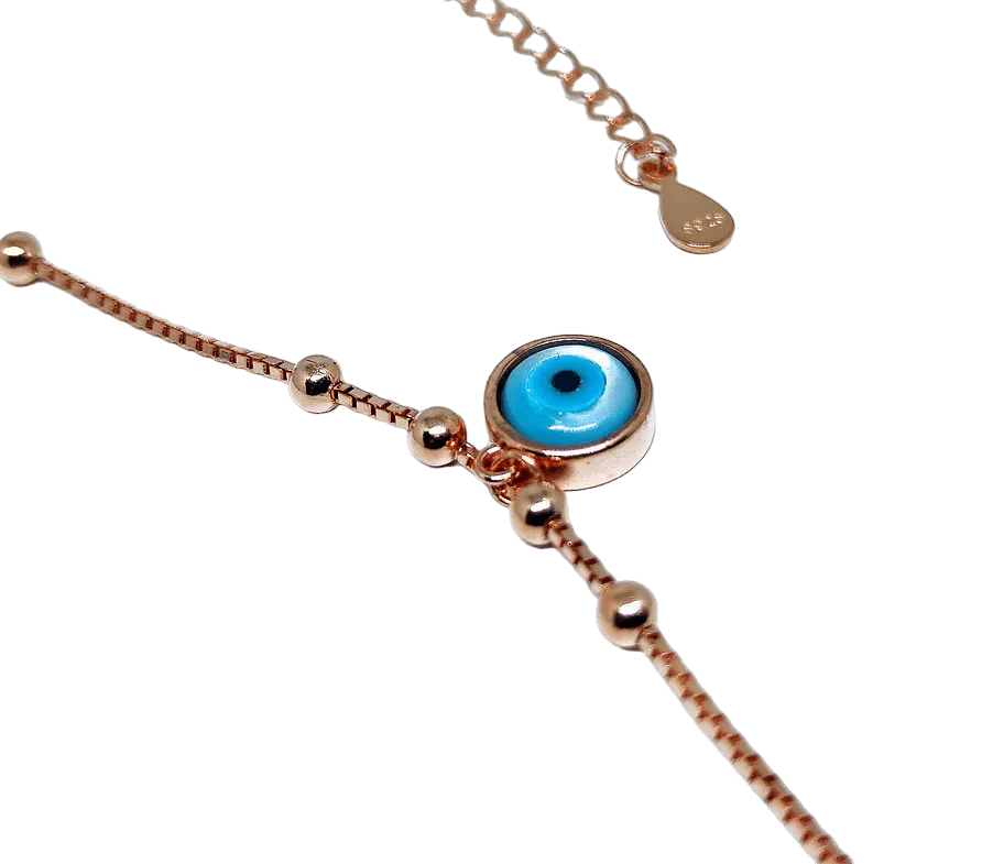 Cubic evil eye anklet 925 Silver,Anklet,925 silver,rivansh.co