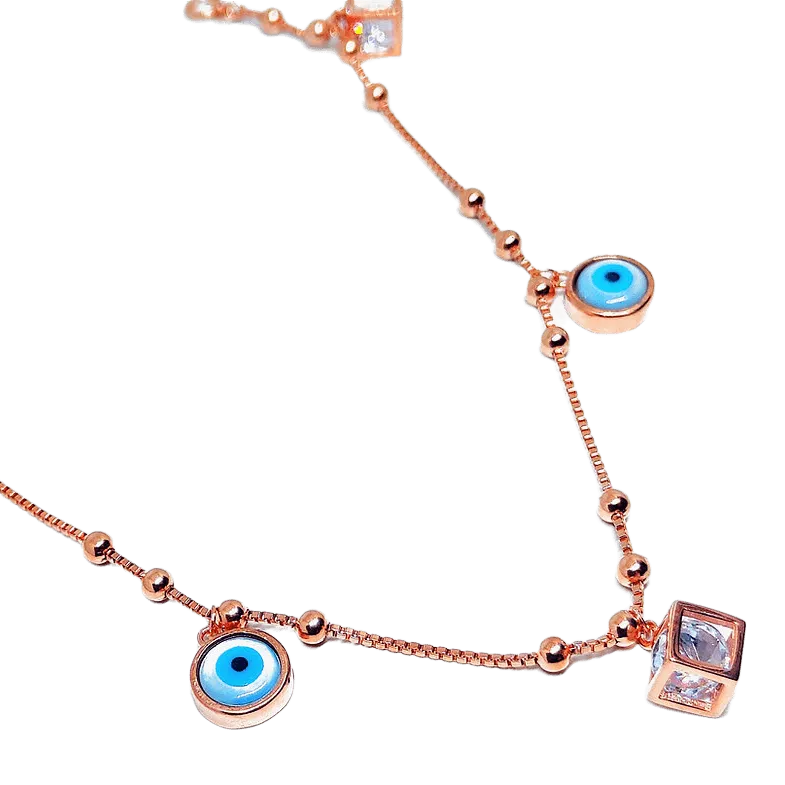 Cubic evil eye anklet 925 Silver,Anklet,925 silver,rivansh.co