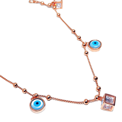 Cubic evil eye anklet 925 Silver,Anklet,925 silver,rivansh.co