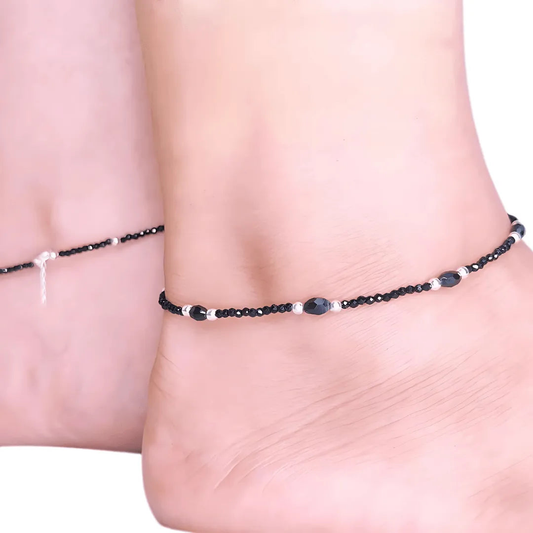 E4 Pearl Silver Anklet for Women