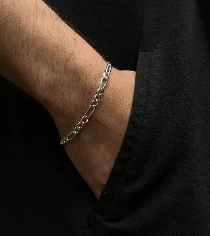 Figaro Silver Bracelet for Men | Rivansh Jewels | 925 Sterling Silver Jewelry Store | Rivansh.co | Luxury Sterling Silver Jewellery Online