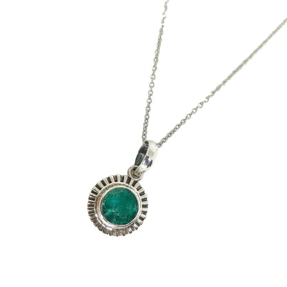 Green Stone Sunflower Pendent Sterling Silver Pendant Set with Chain for Women - Rivansh