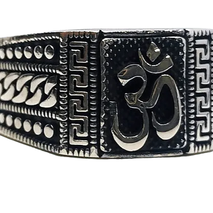 Lord Shiv Aum Silver Ring for Men - Rivansh