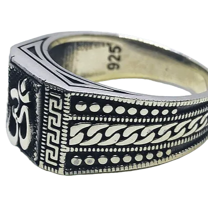 Lord Shiv Aum Silver Ring for Men - Rivansh