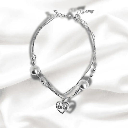 Love Heart - Sterling Silver Bracelet