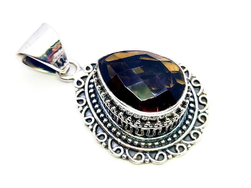 Maharani Silver Pendent for Women (Brown) - Rivansh