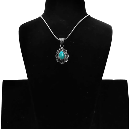 Maharani Sterling Silver Pendant Women (Sea green) - Rivansh