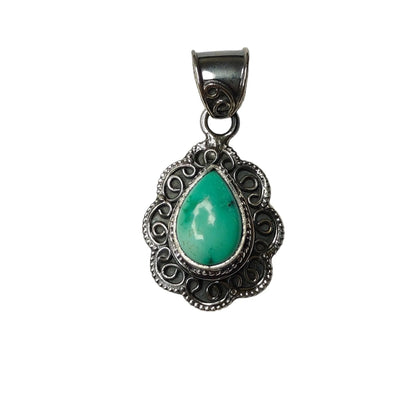 Maharani Sterling Silver Pendant Women (Sea green) | Rivansh Jewels | 925 Sterling Silver Jewelry Store | Rivansh.co | Luxury Sterling Silver Jewellery Online