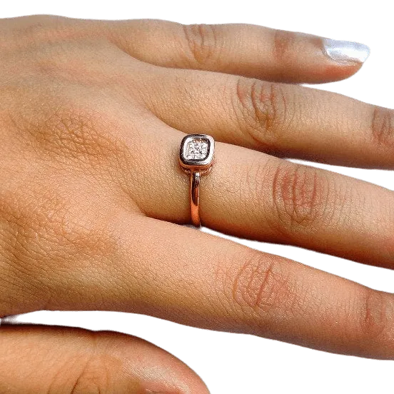 Minimalist Square Diamond Ring for Women - Rivansh