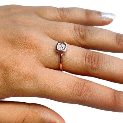 Minimalist Square Diamond Ring for Women - Rivansh