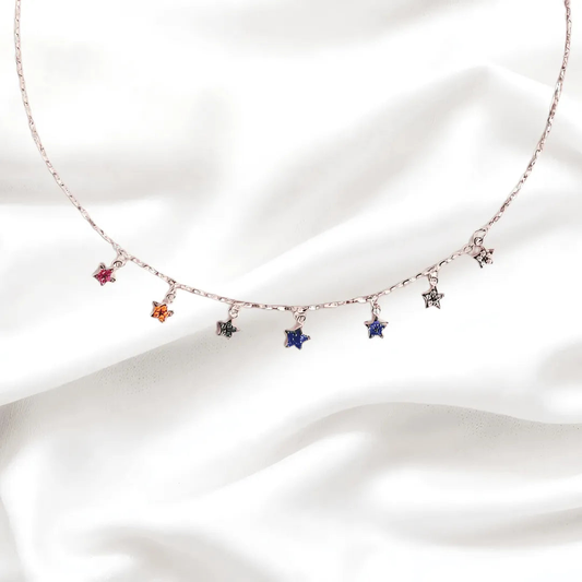 Multi Stars Neck Piece for Women (92.5 Sterling Silver)