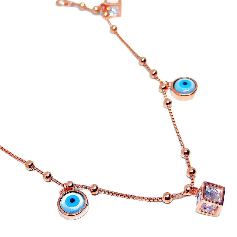 Cubic evil eye anklet 925 Silver,Anklet,925 silver,rivansh.co