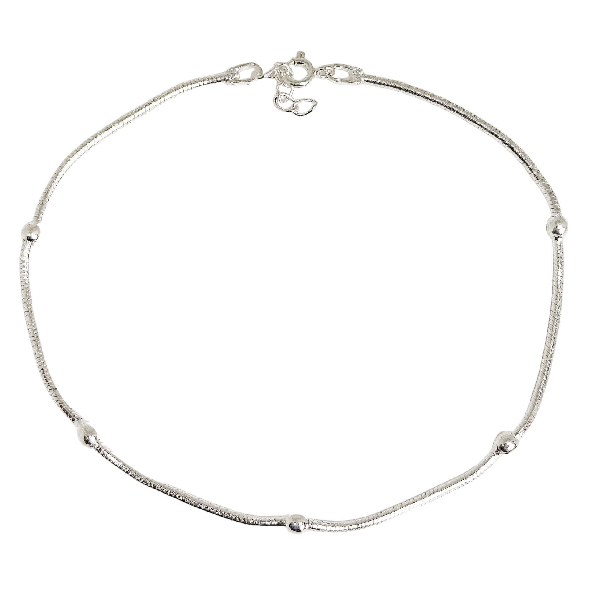 D2 Ball Silver Anklet for Women - Rivansh