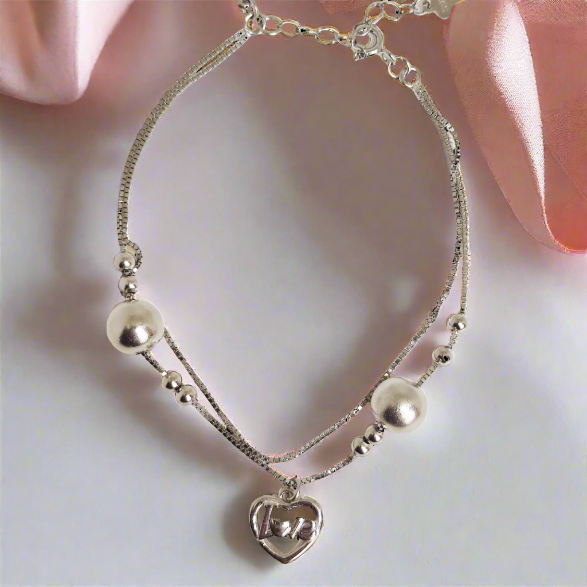 Love Heart - Sterling Silver Bracelet