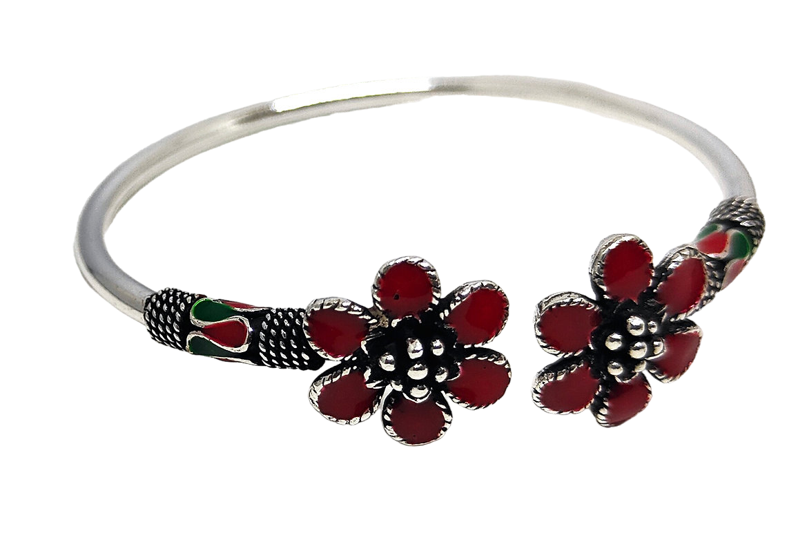 Red Flower Bracelet/92.5 - Rivansh