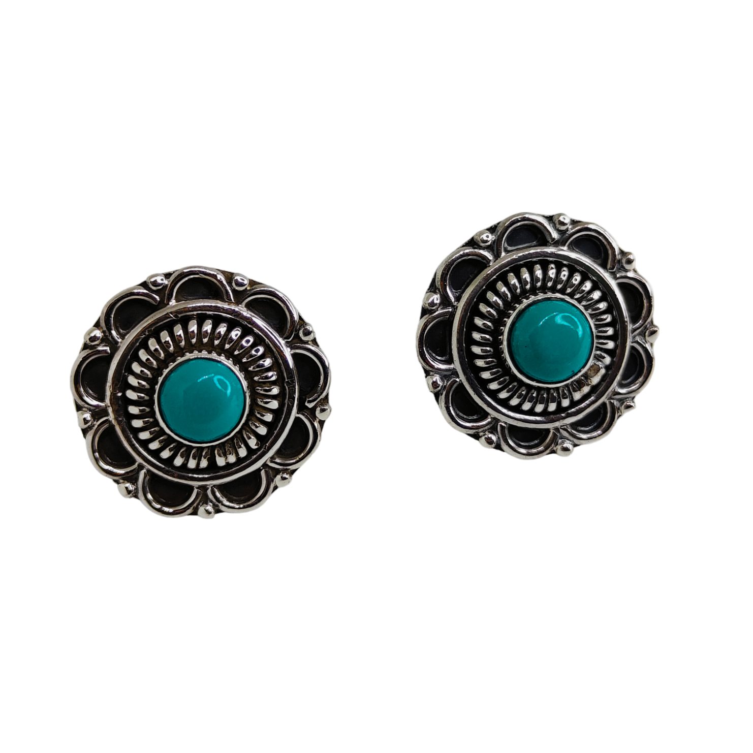 Blue stone mandala earrings for Women,Earrings,925 silver,rivansh.co