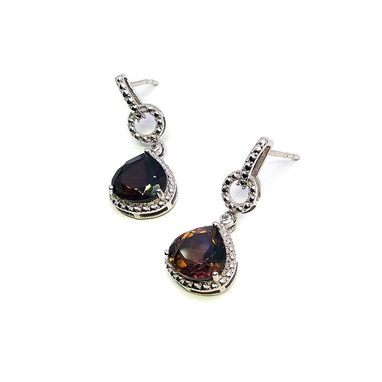 Brown Gemstone Earrings in 925 Silver for Women,Earrings,925 silver,rivansh.co